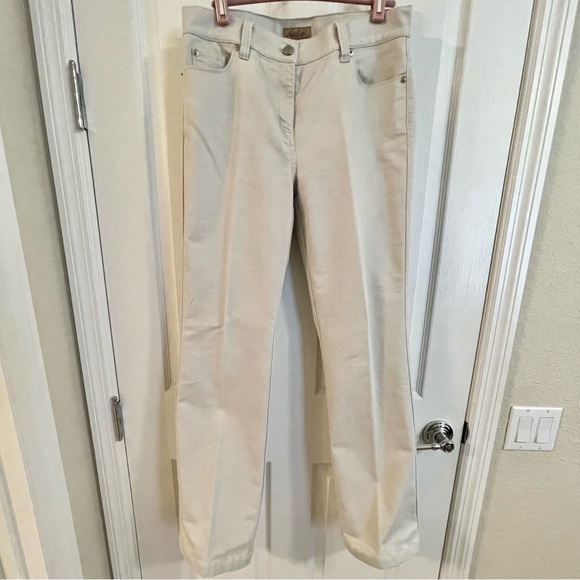 Peck & Peck Weekend 5 pocket stretch eggshell jeans women’s size 6 - Picture 1 of 12